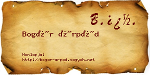 Bogár Árpád névjegykártya