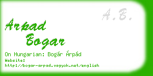 arpad bogar business card