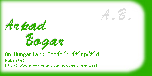 arpad bogar business card